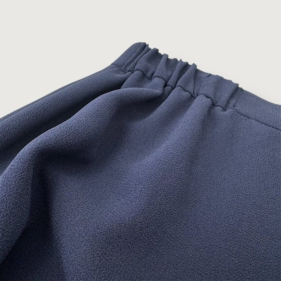 Vintage | Stanley Scott | Side-slit Palazzo Pants | M | Navy | Minimalist | 90's - Picture 14 of 16